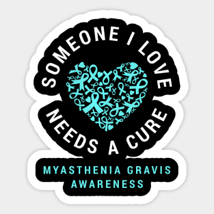 Myasthenia Gravis Support Teal  Awareness Autoimmune Sticker